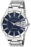 Laurels Invictus Essential Blue Dial Day And Date Wrist Watch For Men