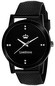 LIMESTONE Analogue Black The Wolf Series Mesh Strap Men's Watch