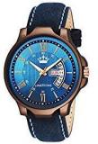 LIMESTONE Wooden Coat Avatar Series Day And Date Functioning Analogue Blue Dial Men's Watch