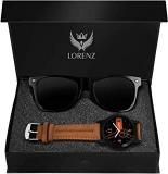 LORENZ Analogue Men's Watch Pack Of 2 Black Dial Brown Strap