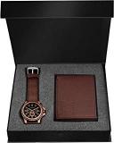 LORENZ Brown Watch And Wallet Combo For Men