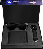 LORENZ Combo Of Black Wallet, Watch And Black Sunglasses For Men CM 103SN WL BLK