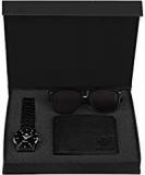 Lorenz Combo Of Black Watch, Wallet And Wayfarer Sunglasses For Men CM 1062SN WL BLK