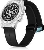 LORENZ Silicone Black Date Dial Analog Watch With Black Magnetic Lock Strap | Watch For Men | Mk 4087R