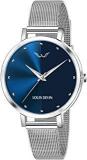 LOUIS DEVIN Analogue Women's Watch Blue Dial Silver Colored Strap LD L144 BLU CH