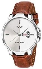 LOUIS DEVIN WT030 Leather Strap Analog Wrist Watch for Men