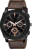 LUMIFIE Analog Black Dial Chronograph Trendy Unisex Brown Watch