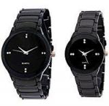 Maan International Analogue Black Dial Men'S And Women'S Watch M Combo Iik Black Couple1002