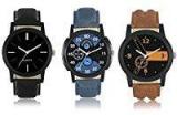 Maan International Analogue Multicolor Dial Men's & Boy's Combo Of 3 Watch M Lr 01 02 005