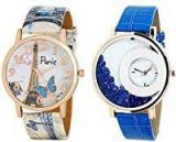 Maan International Combo 2 Blue Dial Perish Stylish Analogue Women's & Girl's Watch