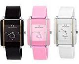 Maan International Multi Color Dial Analogue 3 Combo Watch For Woman's & Grils