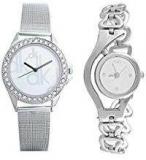 Maan International White Dial Silver Analog Watch Combo For Woman's & Girls Pack Of 2