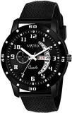 Matrix Analog Day & Date Display Wrist Watch For Men & Boys Black