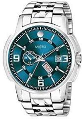 Matrix Black, Blue, White Dial, Day & Date Functioning, Stainless Steel Strap Analog Watch for Men & Women