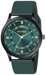 Matrix Dope Black/Green Dial with Softest Silicone Strap Analog Watch for Men's & Boys