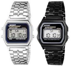 Matrix Vintage Digital Chain Strap Unisex Watch Pair for Men & Women