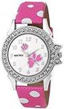 Matrix White Dial & Pink Leather Strap Analog Watch For Women's/Girls