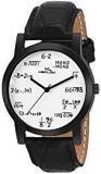 Meclow Mathematical Equations Round Dial Leather Belt Quartz Watch For Men White