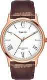 Men's Analog White Dial Coloured Quartz Watch, Round Dial Rose Gold Stainless Steel Case TWNTG0900