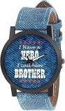 Mens Boys Denim Slim Analog Display Quartz Watch For Brothers | RE S8103BD | Gift For Brother