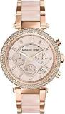 MICHAEL KORS Michael Kors Resin Analog Rose Dial Women Watch Mk5896, Gold Band