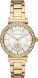 Michael Kors Stainless Steel Abbey Analog White Dial Women Watch Mk4615, Gold Band