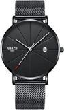 NIBOSI Analog Men's Watch Black Dial, Black Colored Strap