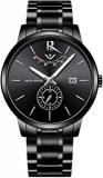 NIBOSI Analogue Men's Watch Black Dial Black Colored Strap