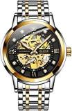 OLEVS Automatic Analogue Men's Luxury Watch Black & Gold Dial