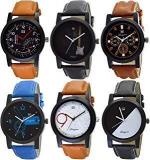 Om Designer Analogue Multi Colour Dial Men's & Boy's Watch Combo Pack Of 6 Mi 29125897