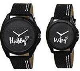 Om Designer Analogue Round Black Dial Hubby Wifey Men & Women Couple Watch Popular Couple 215LRD