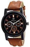 Om Designer Black Dial Analogue Brown Belt Watch For Mens & Boys OM 1