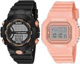 ON TIME OCTUS Digital Boy's And Girl's Watch Pack Of 2 DIGI 07 08 VAR 2 Grey Dial Multicolour Strap