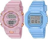 ON TIME OCTUS Digital Boy's And Girl's Watch Pack Of 2 DIGI 07 08 VAR 5 Grey Dial Multicolour Strap