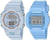 ON TIME OCTUS Digital Boy's And Girl's Watch Pack Of 2 DIGI 07 08 VAR Grey Dial Multicolour Strap