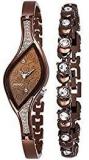 PAPIO Diamond Studded Analogue Brown Dial Women's Watch With Brown Color Bracelet P WC 5005