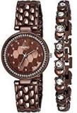 PAPIO Diamond Studded Analogue Brown Dial Women's Watch With Brown Color Bracelet P WC 5006