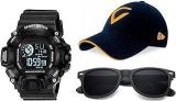 PUTHAK UnequeTrend Digital Sports Watch, Multi Functional Watch For Boys&Girls With Cap And Sunglasses, Combo Pack Of 3 PTHK 2446