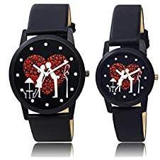 REMIXON Analogue Unisex Watch Black Dial Black Colored Strap