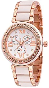 Analogue Diamond White Dial Women's Watch