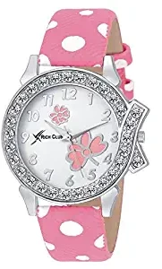 Analogue Women's & Girls' Watch Pink & White Dial Pink Colored Strap