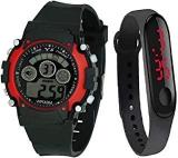 Rokcy Digital Red Dial Sports Watch & Rubber Led Black Led Digital Watch For Unisex