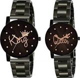 RPS FASHION WITH DEVICE OF R Analogue Boy's Watch Black Dial Black Colored Strap Pack Of 2