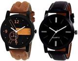 RPS FASHION WITH DEVICE OF R Analogue Men's Watch Black Dial Brawon Colored Strap