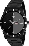 RUSTET Analogue Men's & Boy's Day And Date Watch Black Dial Black Metal Strap, FSTFBLK Black