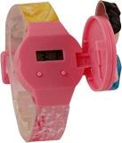 S S TRADERS Digital Unisex Child Watch Black Dial, Pink Colored Strap