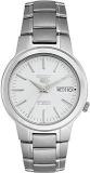 Seiko Analog White Dial Unisex Watch SNKA01K1 Stainless Steel, Silver Strap