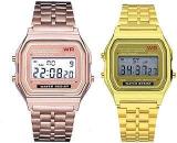 SELLORIA Brand Digital Colours Vintage Square Dial Combo Unisex Wrist Watch For Men Women Pack Of 2 WR