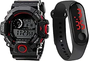 Digital Men's & Women's Watch Multicolour Dial Pack of 2