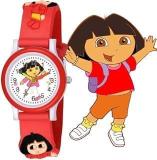 SELLORIA Silicone White Dial Dora Love Red Watch Series Analogue Girl's Kids Watch